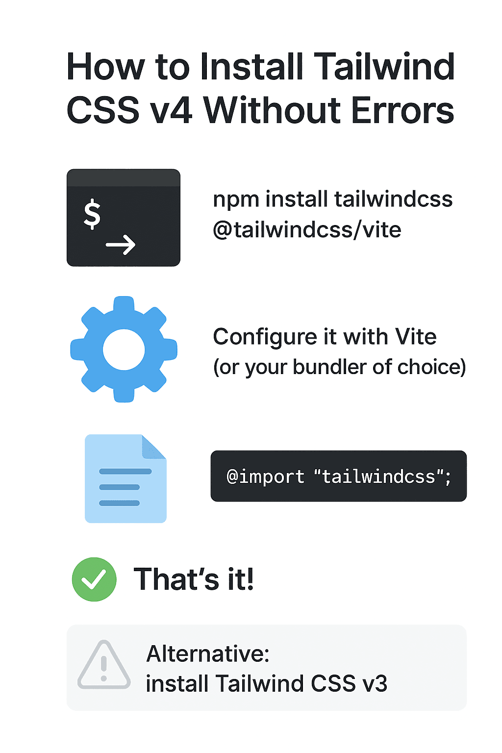 How to Install Tailwind CSS v4 Without Errors
